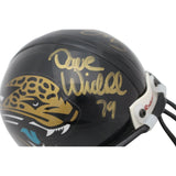 Dave Widell & Steve Berlin Signed Jaguars VSR4 Replica Mini Helmet BAS 44726