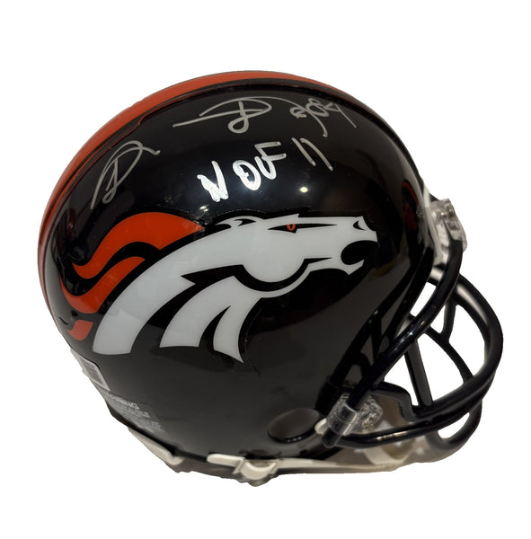 Shannon Sharpe Autographed Broncos Mini Helmet Inscribed "HOF 11" Beckett COA