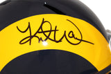 Kurt Warner Autographed/Signed Los Angeles Rams Spd F/S Helmet BAS 40401