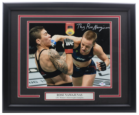 Thug Rose Namajunas Signed Framed Punch 11x14 Photo PSA 43629