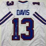 Autographed/Signed Gabriel Gabe Davis Buffalo White Football Jersey Beckett BAS