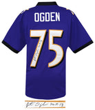 Jonathan Ogden Signed Purple Custom Football Jersey w/HOF'13 - (SCHWARTZ COA)