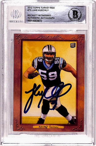Luke Kuechly Signed 2012 Topps Turkey Red #75 Rookie Card Beckett Slab 40770