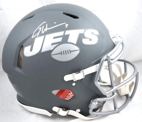 Garrett Wilson Signed New York Jets F/S Slate Speed Authentic Helmet- Fanatics