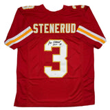 Autographed/Signed Jan Stenerud HOF 91 Kansas City Red Football Jersey JSA COA