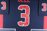 TANK DELL (Texans blue TOWER) Signed Autographed Framed Jersey JSA