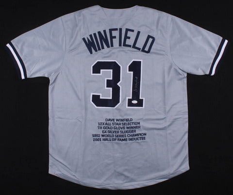 Dave Winfield Signed New York Yankees Career Highlight Stat Jersey (JSA COA) OF