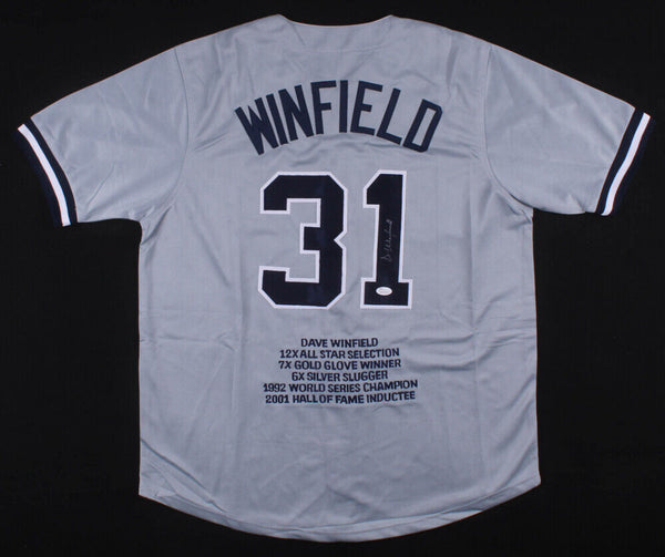 Dave Winfield Signed New York Yankees Career Highlight Stat Jersey (JSA COA) OF