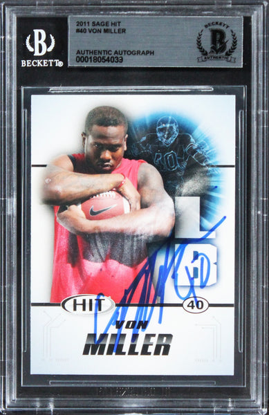 Broncos Von Miller Authentic Signed 2011 Sage Hit #40 Rookie Card BAS Slabbed