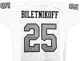 OAKLAND RAIDERS FRED BILETNIKOFF AUTOGRAPHED WHITE JERSEY BECKETT WITNESS 232609