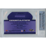 Ray Lewis Autographed/Signed 03 Fleer Die Cut Relic Trading Card Beckett 47938