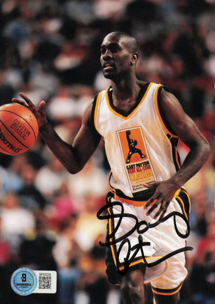 Gary Payton Autographed 5x7 Photo Seattle Supersonics Beckett BAS QR #BP55229