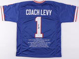 Marv Levy Signed Bills Career Highlight Stat Jersey (Beckett) Buffalo Head Coach