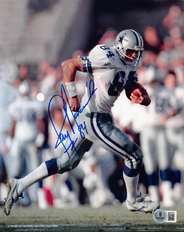 Cowboys Jay Novacek Authentic Signed 8x10 Vertical Running Photo BAS 2