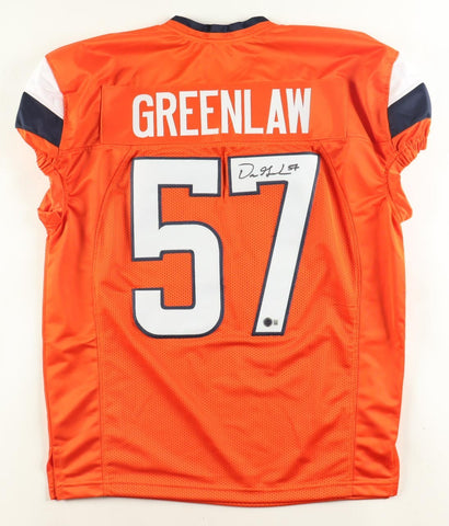 Dre Greenlaw Signed Denver Broncos Jersey (Beckett) Ex Arkansas Razorbacks /LB