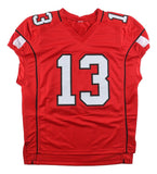 Kurt Warner Arizona Signed Red Pro-Cut Football Jersey BAS