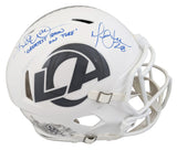 Rams (2) Faulk & Warner Signed STS III F/S Speed Proline Helmet W/ Case BAS Wit