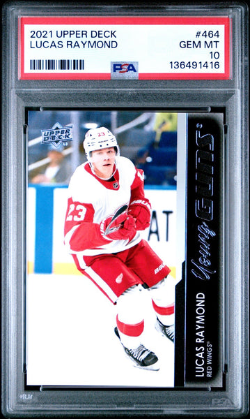 Lucas Raymond 2021 Upper Deck Young Guns Rookie Detroit Red Wings RC #464 PSA 10