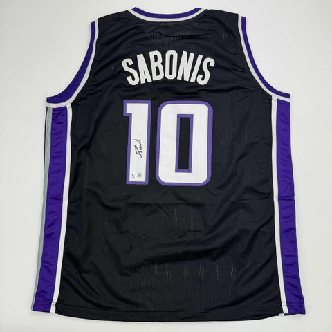 Autographed/Signed Domantas Sabonis Sacramento Black Basketball Jersey BAS COA