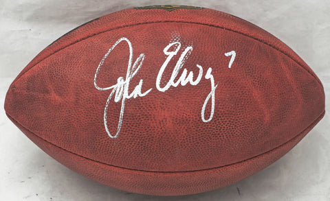 John Elway Autographed NFL Leather Football Broncos Beckett W609022