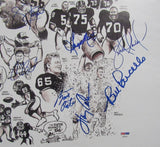 1986 NY Giants Signed by 11 Litho 19x25 Parcells Taylor Carson+++ PSA/DNA 209354