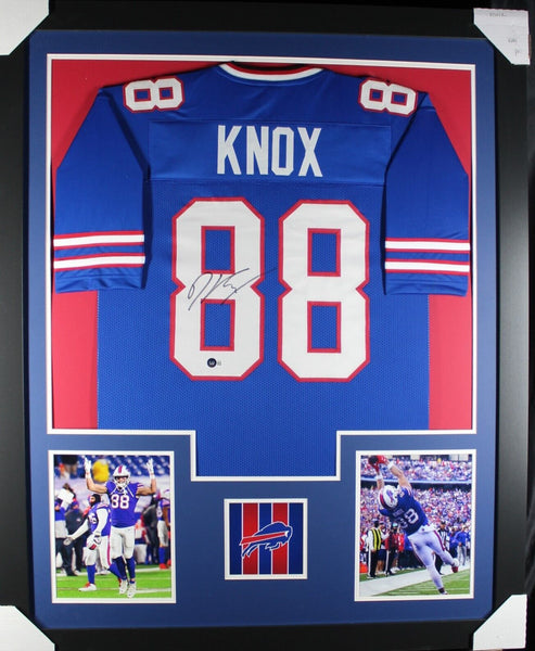 DAWSON KNOX (Bills blue TOWER) Signed Autographed Framed Jersey Beckett
