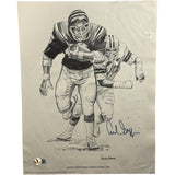 Archie Griffin Autographed Cincinnati Bengals Art Drawing AS IS Beckett 55009