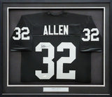 RAIDERS MARCUS ALLEN AUTOGRAPHED FRAMED BLACK JERSEY BECKETT WITNESS 210139