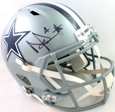 Dak Prescott Autographed Dallas Cowboys Speed Full Size Helmet- Beckett W Holo