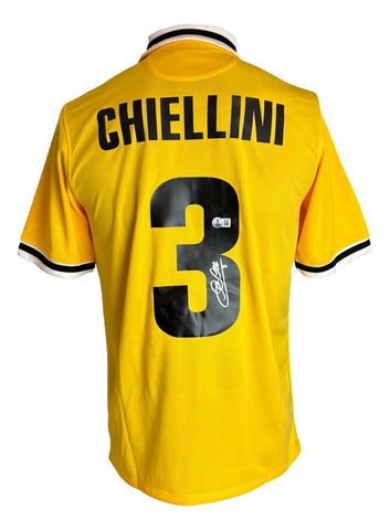 Giorgio Chiellini Signed Juventus Yellow Nike Soccer Jersey BAS