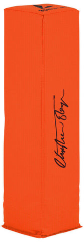 Christian Okoye (CHIEFS) Signed BSN Orange Football Endzone Pylon (SCHWARTZ COA)