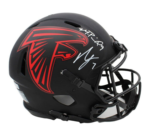 Michael Penix Jr. + Bijan Robinson Signed Atlanta Falcons Auth Eclipse Helmet