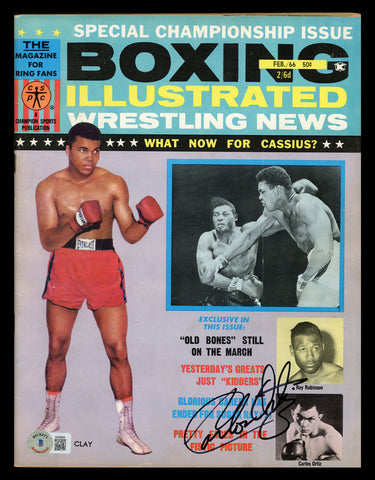 Carlos Ortiz Autographed Boxing Illustrated Magazine Beckett BAS QR #BK08849