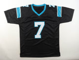 Steve Beuerlein Signed Carolina Panthers Jersey (Schwartz) Ex-Notre Dame Q.B.
