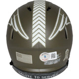 Christian Gonzalez Signed NE Patriots Salute Mini Helmet Beckett 42806