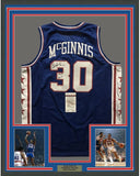 FRAMED Signed GEORGE MCGINNIS 35x39 Philadelphia Blue Jersey JSA COA