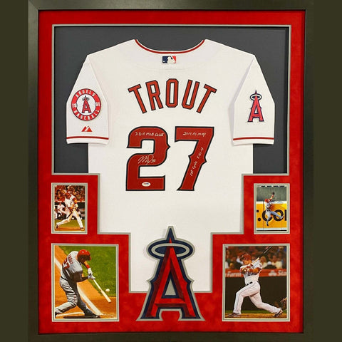 Mike Trout Autographed Signed Framed Rookie L.A. Angels LA Jersey PSA/DNA