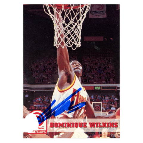 Dominique Wilkins Autographed 1993 NBA Hoops #7 Trading Card Beckett 54239