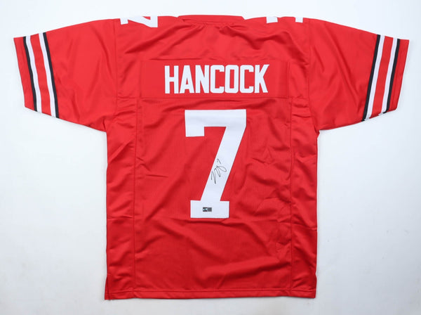 Jordan Hancock Signed Ohio State Buckeyes Home Jersey (T.S.E.) Buffalo Bills D.B