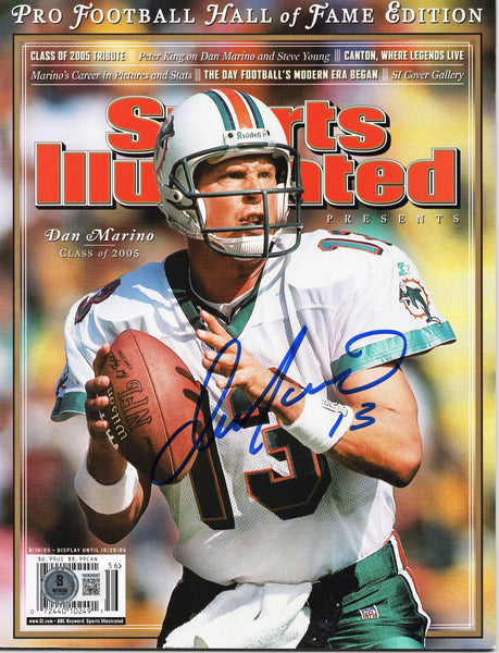Dan Marino Autographed Miami Dolphins Hall Of Fame Sports Illustrated Beckett