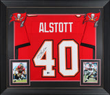 Mike Alstott Authentic Signed Red Pro Style Framed Jersey BAS Witnessed 2