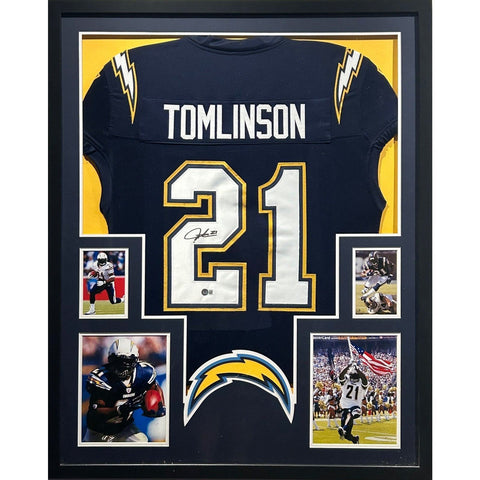 LaDainian Tomlinson Autographed Framed Chargers TCU Jersey