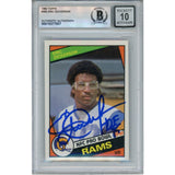 Eric Dickerson Autographed 1984 Topps #280 Grade 10 Trading Card Beckett 52935