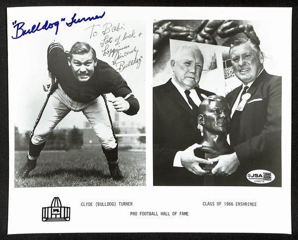 Clyde Turner Official Pro Football HOF Auto/Signed 8x10 Photo JSA BA201955
