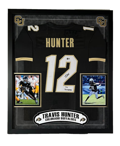 Travis Hunter Autographed/Inscribed "24 Heisman" CU Buffs Jersey Framed BAS COA