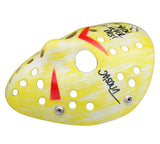 Ari Lehman Signed Friday the 13th Yellow & White Costume Mask - Jason Never Dies