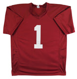 OU Heisman (3) Sims, White & Owens Signed Signed Maroon Pro Style Jersey BAS Wit