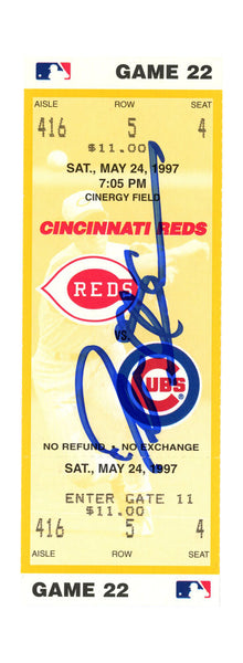Deion Sanders Signed Cincinnati Reds 5/24/1997 vs Cubs Ticket BAS 37241