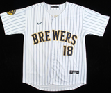 Keston Hiura Signed Brewers Nike Jersey (JSA COA) Milwaukee's 2017 1st Round Pck