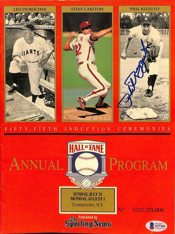 Phil Rizzuto Signed New York Yankees 55th HOF Induction Ceremony Program BAS